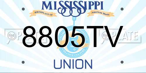 8805TV Mississippi License Plate