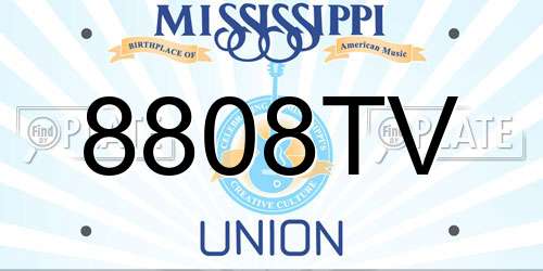 8808TV Mississippi License Plate