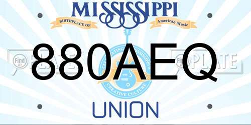 880AEQ Mississippi License Plate