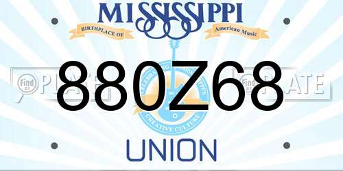 880Z68 Mississippi License Plate