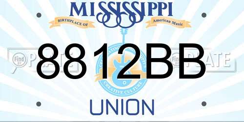 8812BB Mississippi License Plate