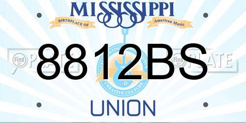 8812BS Mississippi License Plate