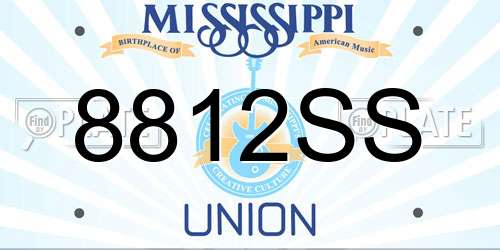 8812SS Mississippi License Plate