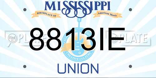 8813IE Mississippi License Plate