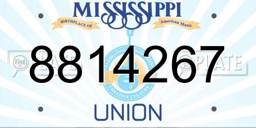 8814267 Mississippi License Plate