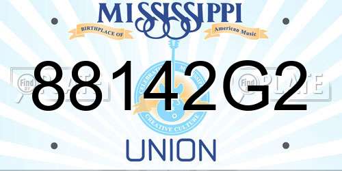 88142G2 Mississippi License Plate