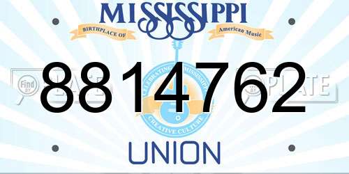8814762 Mississippi License Plate