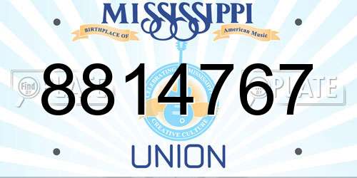 8814767 Mississippi License Plate