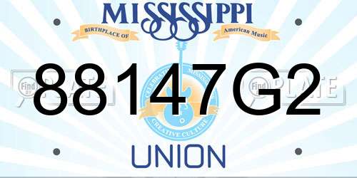 88147G2 Mississippi License Plate