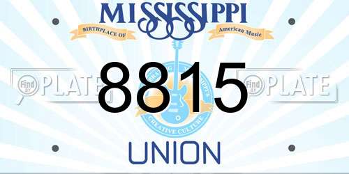 8815 Mississippi License Plate