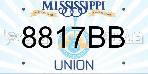 8817BB Mississippi License Plate