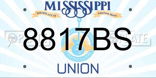 8817BS Mississippi License Plate