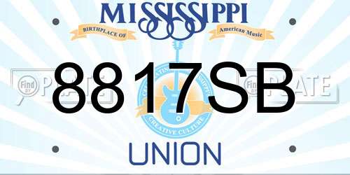 8817SB Mississippi License Plate