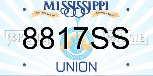 8817SS Mississippi License Plate