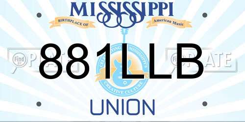 881LLB Mississippi License Plate