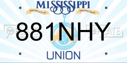 881NHY Mississippi License Plate
