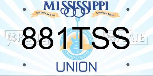 881TSS Mississippi License Plate