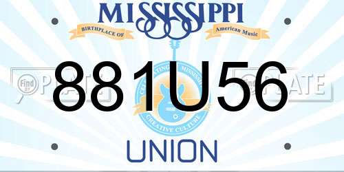 881U56 Mississippi License Plate