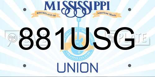 881USG Mississippi License Plate