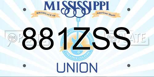 881ZSS Mississippi License Plate