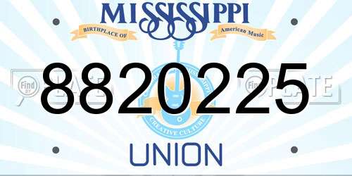 8820225 Mississippi License Plate
