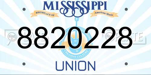 8820228 Mississippi License Plate