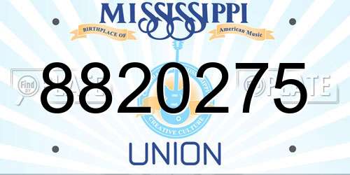 8820275 Mississippi License Plate