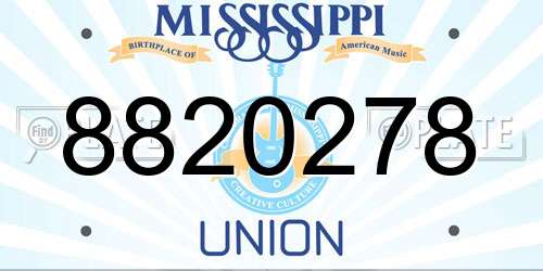 8820278 Mississippi License Plate