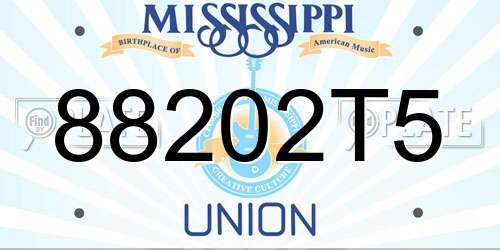 88202T5 Mississippi License Plate