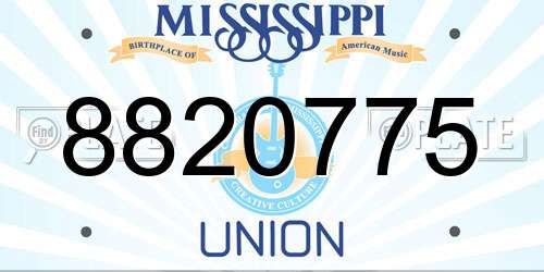 8820775 Mississippi License Plate
