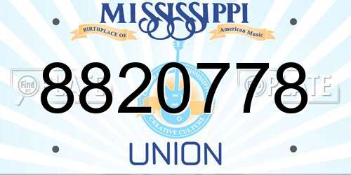 8820778 Mississippi License Plate