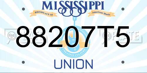 88207T5 Mississippi License Plate