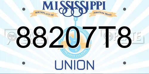 88207T8 Mississippi License Plate