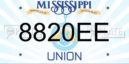 8820EE Mississippi License Plate