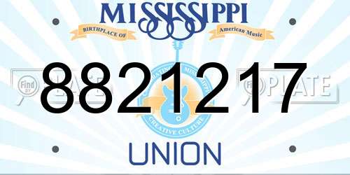 8821217 Mississippi License Plate