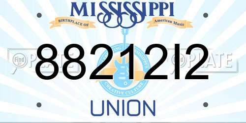 88212I2 Mississippi License Plate