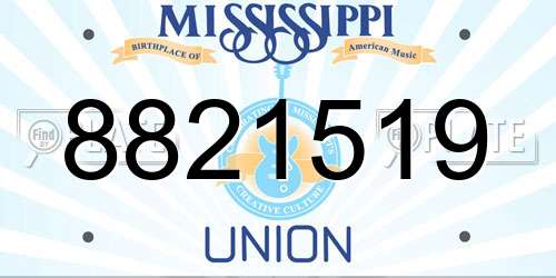 8821519 Mississippi License Plate