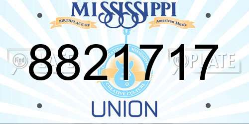 8821717 Mississippi License Plate