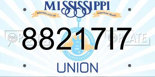 88217I7 Mississippi License Plate