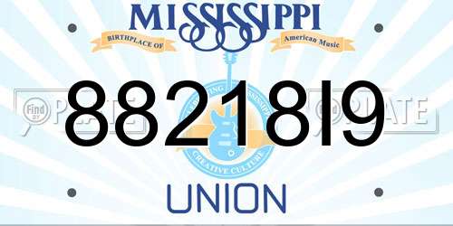 88218I9 Mississippi License Plate