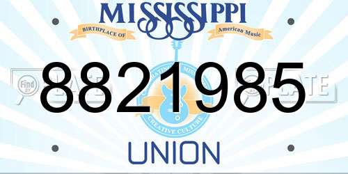 8821985 Mississippi License Plate