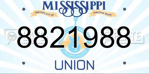 8821988 Mississippi License Plate