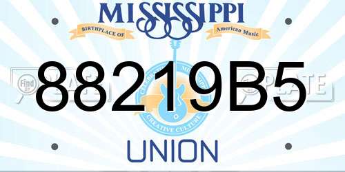 88219B5 Mississippi License Plate