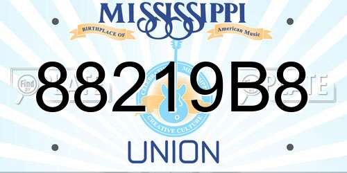 88219B8 Mississippi License Plate