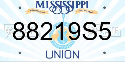 88219S5 Mississippi License Plate