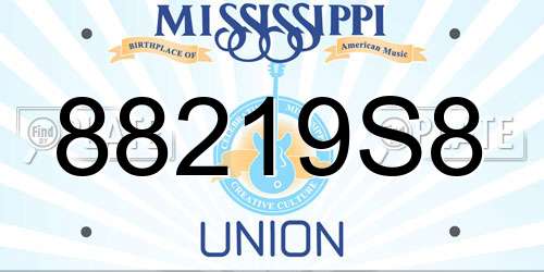 88219S8 Mississippi License Plate