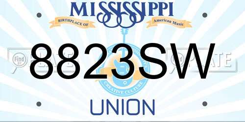 8823SW Mississippi License Plate