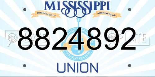 8824892 Mississippi License Plate