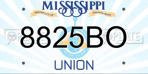 8825BO Mississippi License Plate