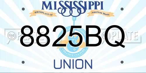 8825BQ Mississippi License Plate